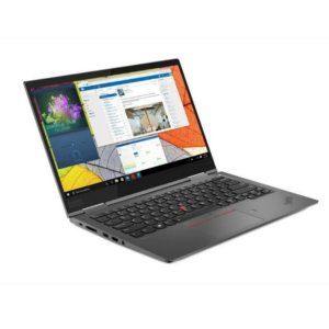 Convertible 2-in-1 laptop in tent mode with touchscreen display