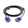 Blue VGA cable with male-to-male connectors for monitor and PC display connection