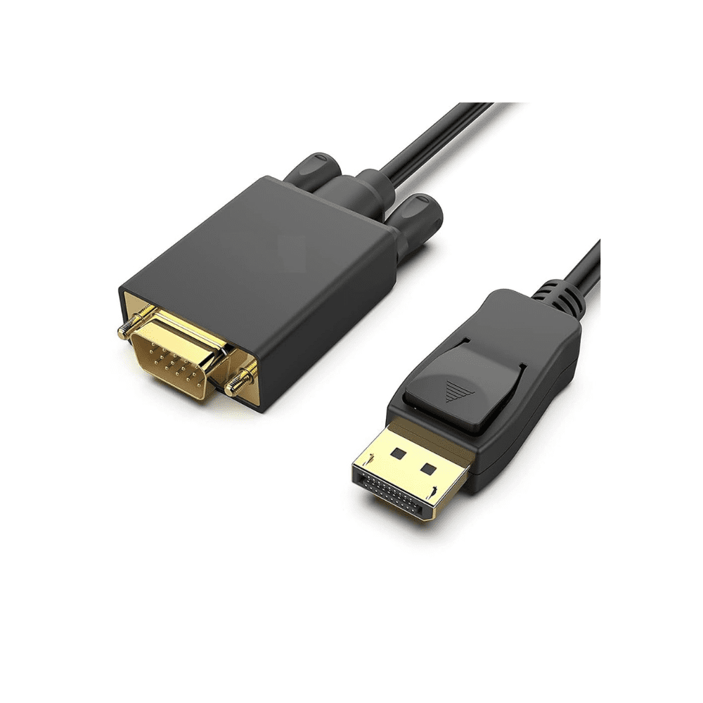 VGA Male-to-Male Display Cable | PC to Monitor Connector black VGA cable with male-to-male connectors for monitor and PC display connection