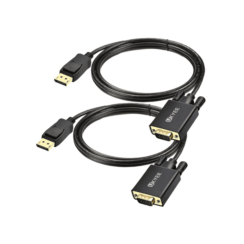 VGA Male-to-Male Display Cable | PC to Monitor Connector black VGA cable with male-to-male connectors for monitor and PC display connection