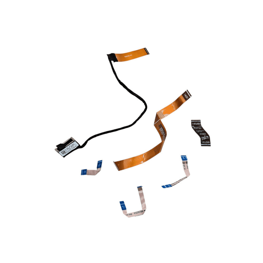 Laptop Display Cable Kit – Internal Screen Connector Wiring Harness Internal laptop display cable kit with multiple connectors and a wrapped wiring harness on a white background.