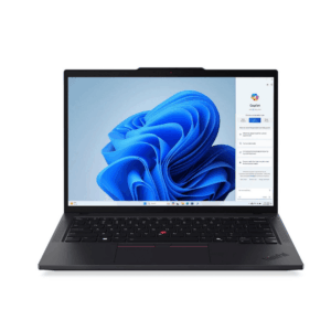 Lenovo ThinkPad T14 Gen 6 business laptop with Intel Core Ultra 5 225U, 16GB RAM, 512GB SSD, 14-inch WUXGA display, and 5MP IR camera