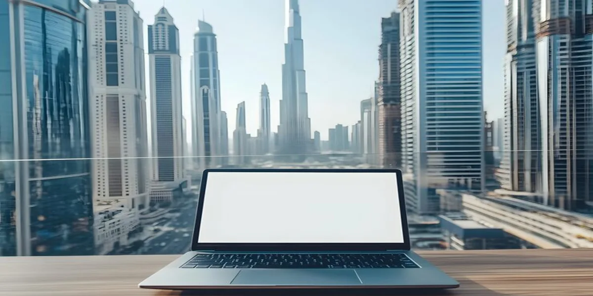 Laptop with city skyline view 1286777 14967