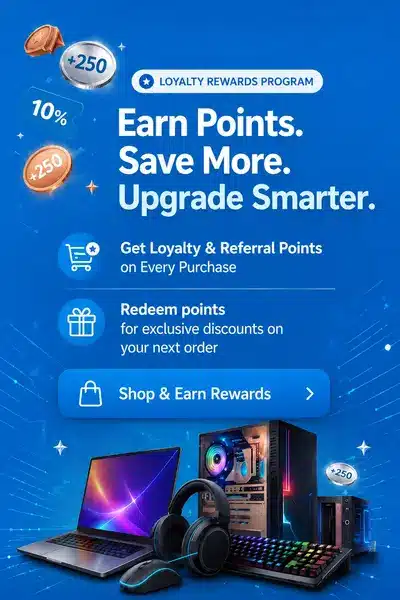 Earn loyalty rewards when you buy laptops in Dubai, including discounts on laptops, gaming PCs, and computer accessories.