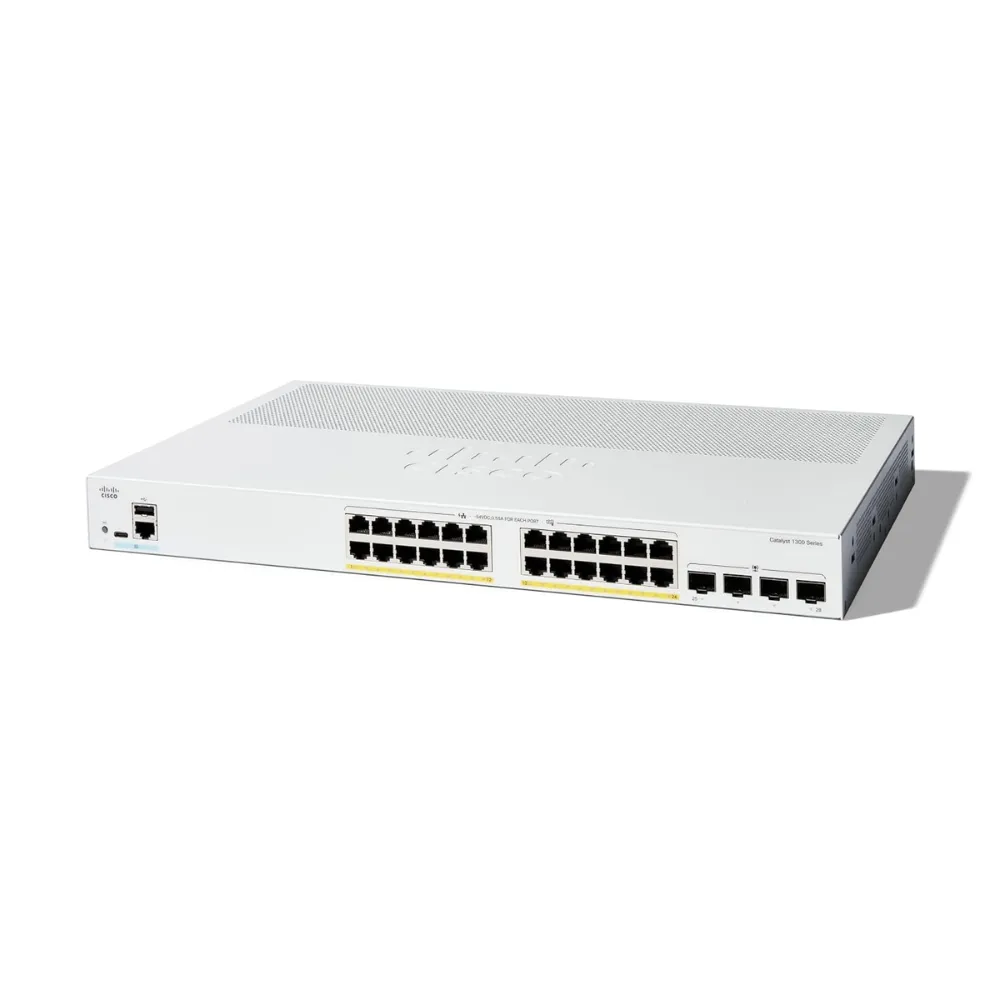 Cisco C1300-24P-4G 24 Port Gigabit PoE+ Switch with 4 1G SFP Uplinks